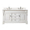 James Martin Brookfield 60" Bright White Double Vanity with 3 cm Arctic Fall Solid Surface Top 147-V60D-BW-3AF