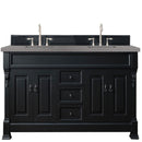 James Martin Brookfield 72" Antique Black Double Vanity with 3 cm Grey Expo Quartz Top 147-114-5731-3GEX