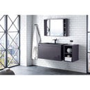 James Martin Milan 35.4" Single Vanity Cabinet Modern Gray Glossy with Charcoal Black Composite Top 801V35.4MGGCHB