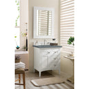 James Martin Palisades 30" Single Vanity Bright White with 3 cm Cala Blue Quartz Top 527-V30-BW-3CBL