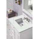 James Martin Bristol 30" Single Vanity Bright White with 3 cm Ethereal Noctis Quartz Top 157-V30-BW-3ENC