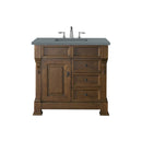 James Martin Brookfield 36" Country Oak Single Vanity with 3 cm Cala Blue Quartz Top 147-114-5576-3CBL