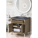 James Martin Chicago 30" Single Vanity Whitewashed Walnut with 3 cm Charcoal Soapstone Quartz Top 305-V30-WWW-3CSP