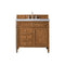 James Martin Brittany 36" Saddle Brown Single Vanity with 3 cm Carrara Marble Top 650-V36-SBR-3CAR