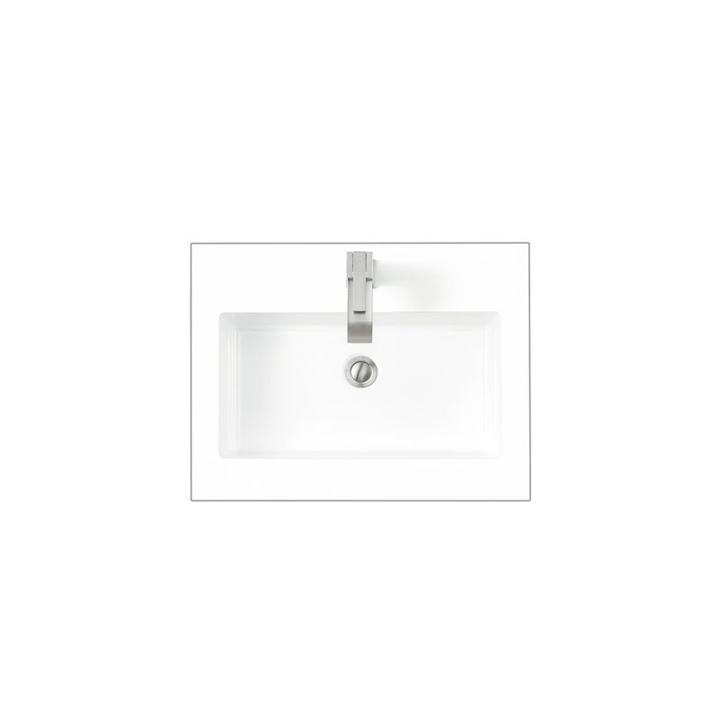 James Martin 23.6" Single Sink Top Glossy White SWB-S23.6-GW