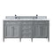 James Martin Brittany 72" Urban Gray Double Vanity with 3 cm Carrara Marble Top 650-V72-UGR-3CAR