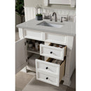 James Martin Brookfield 36" Bright White Single Vanity with 3 cm Eternal Serena Quartz Top 147-V36-BW-3ESR