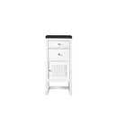 James Martin Athens 15" Cabinet with Drawers and Door Glossy White with 3 cm Charcoal Soapstone Quartz Top E645-B15R-GW-3CSP