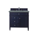 James Martin Brittany 36" Victory Blue Single Vanity with 3 cm Cala Blue Quartz Top 650-V36-VBL-3CBL