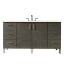 James Martin Metropolitan 60" Single Vanity Silver Oak with 3 cm Eternal Marfil Quartz Top 850-V60S-SOK-3EMR