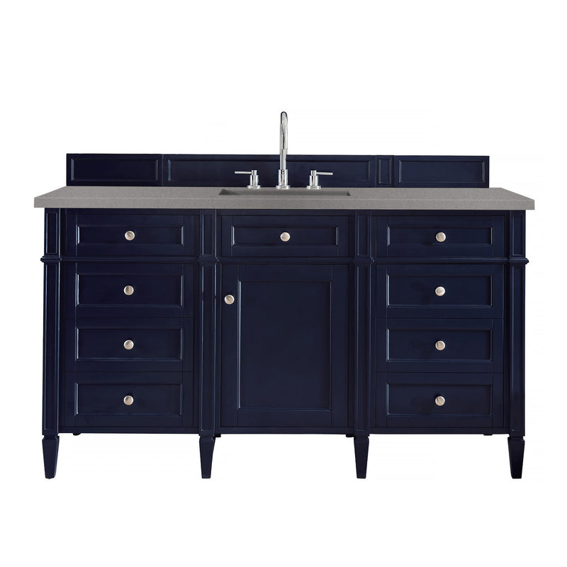 James Martin Brittany 60" Victory Blue Single Vanity with 3 cm Grey Expo Quartz Top 650-V60S-VBL-3GEX