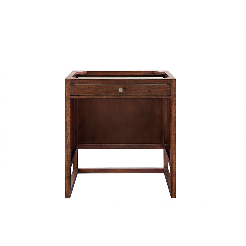 James Martin Athens 36" Single Vanity Cabinet Mid Century Acacia with 3 cm Cala Blue Top E645-V36-MCA-3CBL