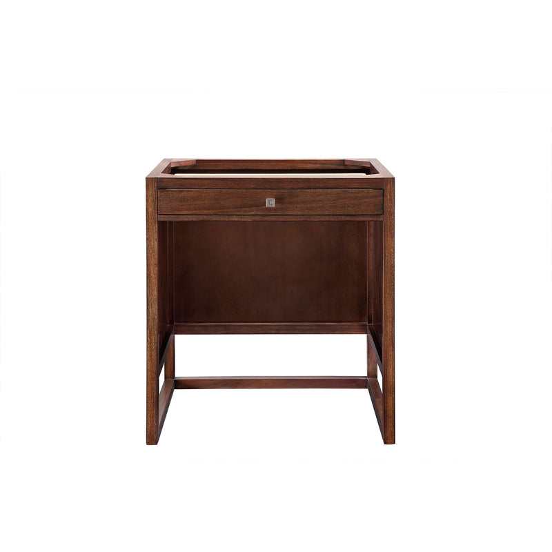 James Martin Athens 60" Single Vanity Cabinet Mid Century Acacia with 3 cm Arctic Fall Solid Surface Countertop E645-V60S-MCA-3AF