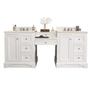 James Martin De Soto 82" Double Vanity Set Bright White with Makeup Table 3 cm Eternal Marfil Quartz Top 825-V82-BW-DU-EMR