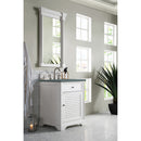 James Martin Savannah 26" Single Vanity Cabinet Bright White with 3 cm Cala Blue Quartz Top 238-104-V26-BW-3CBL