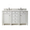 James Martin Bristol 60" Double Vanity Bright White with 3 cm Classic White Quartz Top 157-V60D-BW-3CLW