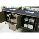 James Martin Chicago 72" Double Vanity Whitewashed Walnut with 3 cm Charcoal Soapstone Quartz Top 305-V72-WWW-3CSP