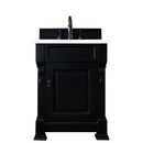 James Martin Brookfield 26" Antique Black Single Vanity with 3 cm Classic White Quartz Top 147-114-V26-AQB-3CLW