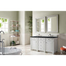 James Martin Bristol 60" Double Vanity Bright White with 3 cm Charcoal Soapstone Quartz Top 157-V60D-BW-3CSP