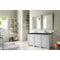 James Martin Bristol 60" Double Vanity Bright White with 3 cm Charcoal Soapstone Quartz Top 157-V60D-BW-3CSP