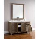 James Martin Chicago 60" Single Vanity Whitewashed Walnut with 3 cm Eternal Jasmine Pearl Quartz Top 305-V60S-WWW-3EJP