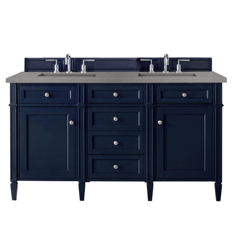 James Martin Brittany 60" Victory Blue Double Vanity with 3 cm Grey Expo Quartz Top 650-V60D-VBL-3GEX