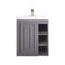 James Martin Alicante' 24" Single Vanity Cabinet Grey Smoke with White Glossy Composite Countertop E110V24GSMWG