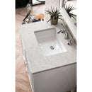 James Martin Athens 30" Single Vanity Cabinet Glossy White with 3 cm Eternal Jasmine Pearl Quartz Top E645-V30-GW-3EJP