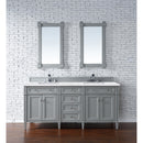 James Martin Brittany 72" Urban Gray Double Vanity with 3 cm Arctic Fall Solid Surface Top 650-V72-UGR-3AF