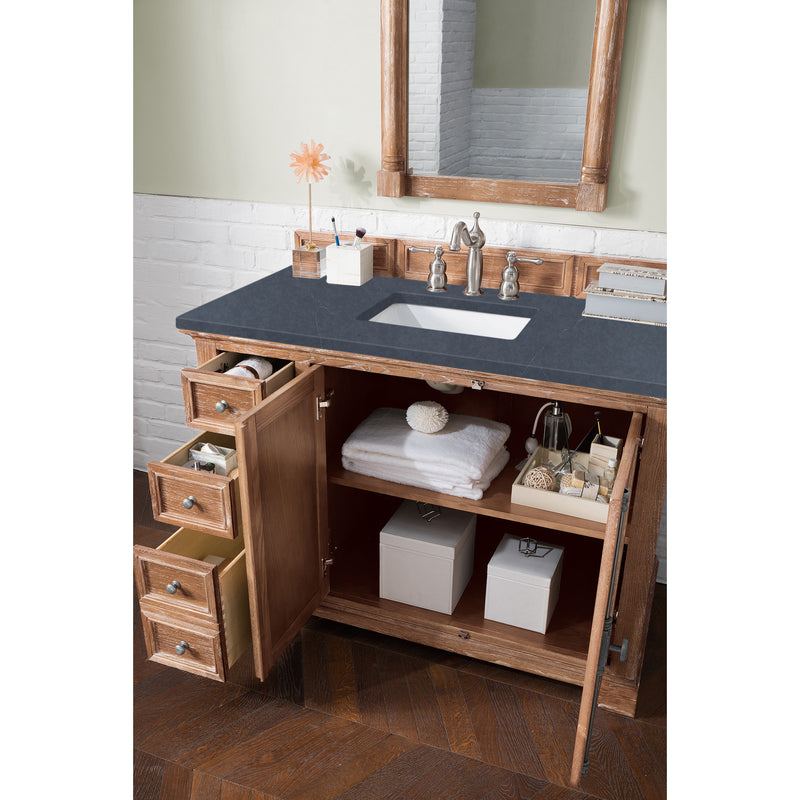 James Martin Providence 48" Single Vanity Cabinet Driftwood with 3 cm Charcoal Soapstone Quartz Top 238-105-5211-3CSP