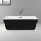 ALFI 59" Black and White Rectangular Acrylic Free Standing Soaking Bathtub AB8834