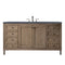 James Martin Chicago 60" Single Vanity Whitewashed Walnut with 3 cm Charcoal Soapstone Quartz Top 305-V60S-WWW-3CSP