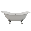 Cambridge Plumbing Cast Iron Double Ended Slipper Tub 71"x30", No Drillings and PC Feet