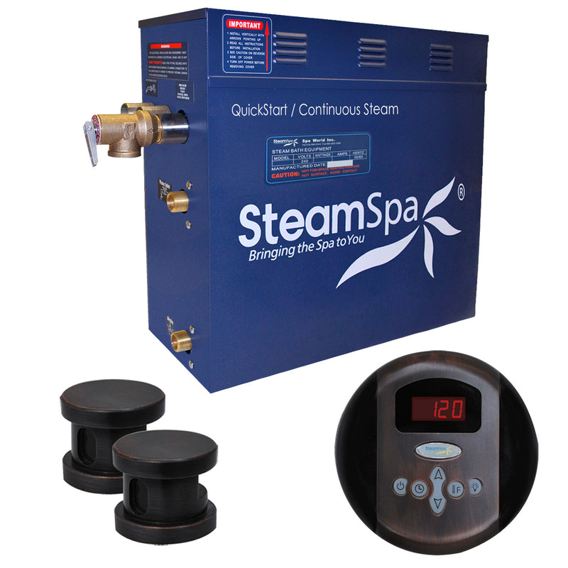 SteamSpa Oasis 10.5 KW QuickStart Acu-Steam Bath Generator Package in Oil Rubbed Bronze