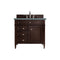 James Martin Brittany 36" Burnished Mahogany Single Vanity with 3 cm Cala Blue Quartz Top 650-V36-BNM-3CBL