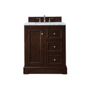 James Martin De Soto 30" Single Vanity Burnished Mahogany with 3 cm Carrara Marble Top 825-V30-BNM-3CAR