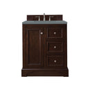 James Martin De Soto 30" Single Vanity Burnished Mahogany with 3 cm Cala Blue Quartz Top 825-V30-BNM-3CBL