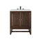 James Martin Athens 30" Single Vanity Cabinet Mid Century Acacia with 3 cm Arctic Fall Solid Surface Countertop E645-V30-MCA-3AF