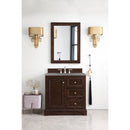 James Martin De Soto 36" Single Vanity Burnished Mahogany with 3 cm Gray Expo Quartz Top 825-V36-BNM-3GEX