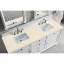 James Martin Savannah 72" Double Vanity Cabinet Bright White with 3 cm Eternal Marfil Quartz Top 238-104-V72-BW-3EMR