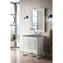 James Martin Athens 30" Single Vanity Cabinet Glossy White with 3 cm Gray Expo Quartz Top E645-V30-GW-3GEX