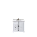 James Martin Providence 36" Bright White Single Vanity with 3 cm Arctic Fall Solid Surface Top 238-105-V36-BW-3AF