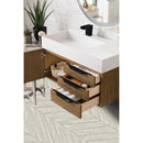 James Martin Mercer Island 36" Single Vanity Latte Oak Matte Black with Glossy White Composite Top 389-V36-LTO-MB-GW