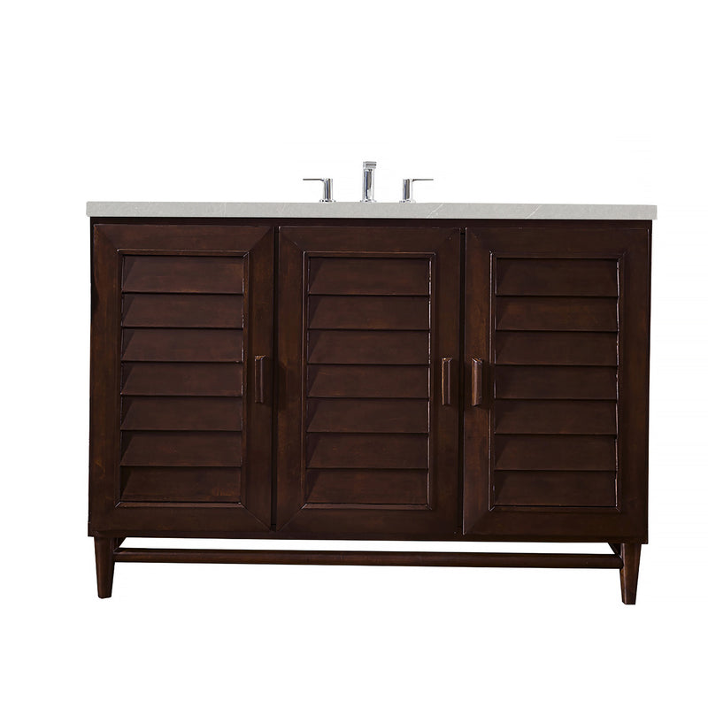 James Martin Portland 48" Single Vanity Burnished Mahogany with 3 cm Eternal Serena Quartz Top 620-V48-BNM-3ESR