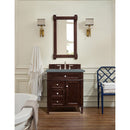 James Martin Brittany 30" Single Vanity Burnished Mahogany with 3 cm Cala Blue Quartz Top 650-V30-BNM-3CBL