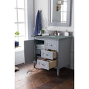 James Martin Palisades 36" Single Vanity Silver Gray with 3 cm Cala Blue Quartz Top 527-V36-SL-3CBL