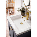 James Martin Chianti 24" Single Vanity Cabinet Mineral Gray with White Glossy Composite Countertop E303V24MGWG