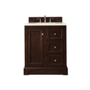 James Martin De Soto 30" Single Vanity Burnished Mahogany with 3 cm Eternal Marfil Quartz Top 825-V30-BNM-3EMR