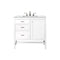 James Martin Addison 36" Single Vanity Cabinet Glossy White with 3 cm Ethereal Noctis Top E444-V36-GW-3ENC