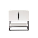 James Martin Columbia 31.5" Single Vanity Cabinet Glossy White Matte Black 388-V31.5-GW-MBK